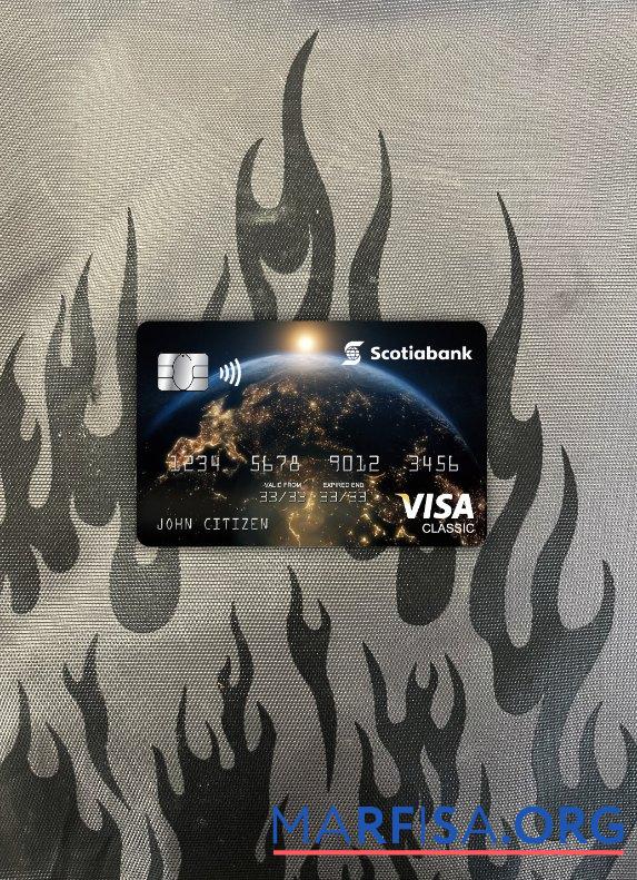 Realistic Hong Kong Scotiabank visa classic card photolook front download for verification